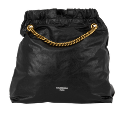 Crush Medium Tote, Calfskin, Black, P1317, DB, 2*